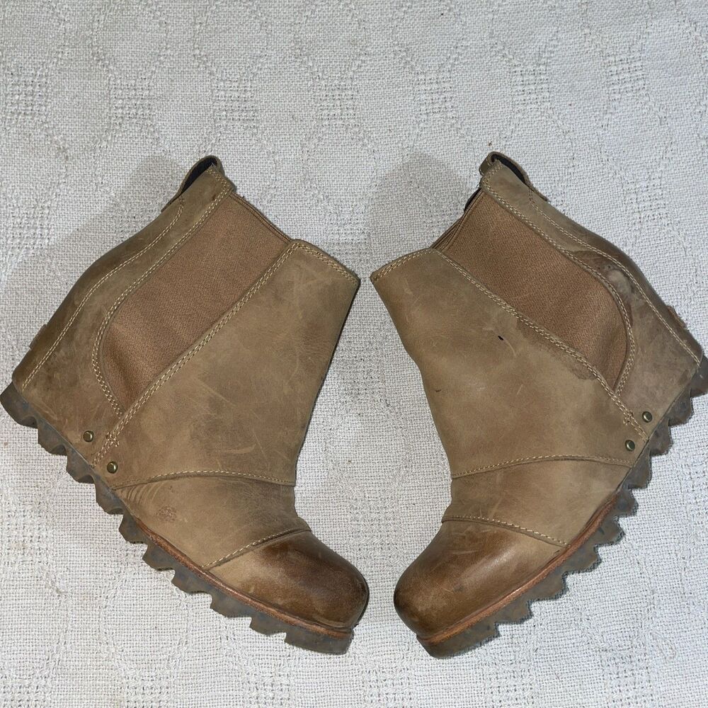 Sorel Women’s Ankle Boots Size 8 M Tan Leather Outdoors Hiking Active
